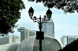 Singapur: Blick ber die Dcher der Innenstadt