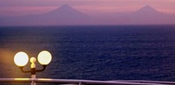 Kste Guatemalas im ersten Morgenlicht. Die Vulkane sehen schon die ersten Sonnenstrahlen ...