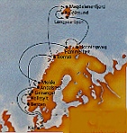 Spitzbergens nördlichster Zipfel liegt mit 80° nördlicher Breite auf dem gleichen Breitengrad  wie der nördlichste Teil Grönlands
